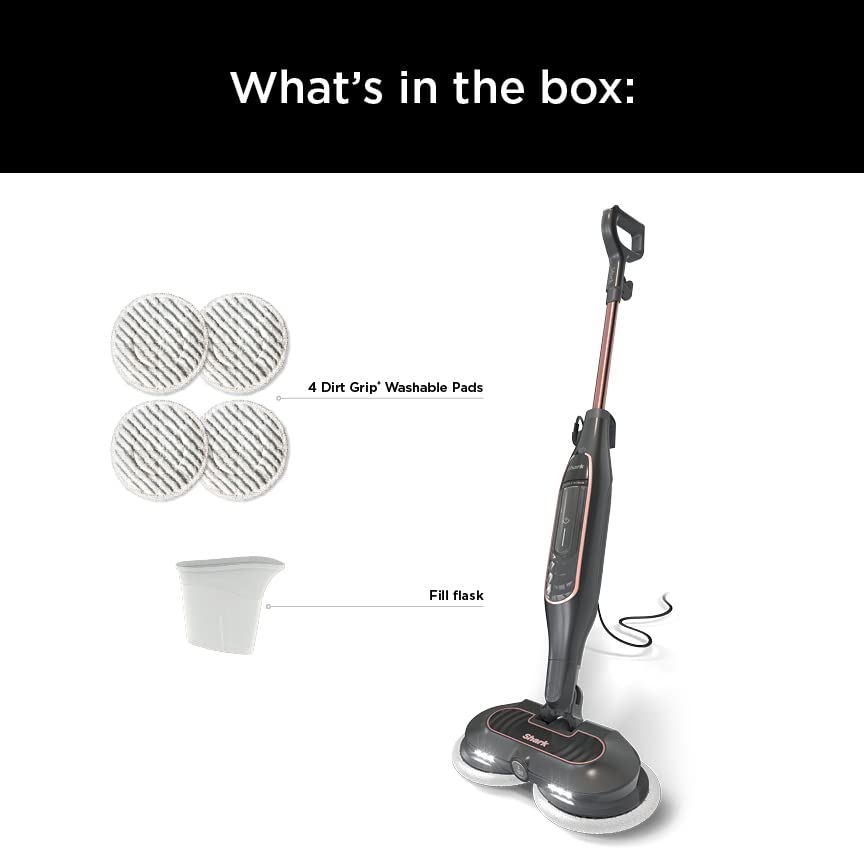 Shark S7201 Steam & Scrub with Steam Blaster Technology All-in-One Hard Floor Steam Mop with 3 Steam Modes & LED Headlights, Black