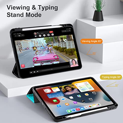 TWOLSKOO Case for iPad Pro 11-inch 4th Generation 2022, [Built-in Pencil Holder] Trifold Stand & Auto Wake/Sleep, Shockproof Cover Soft Back Shell, Also Fit iPad Pro 11" 3rd/2nd/1st Gen, Ink