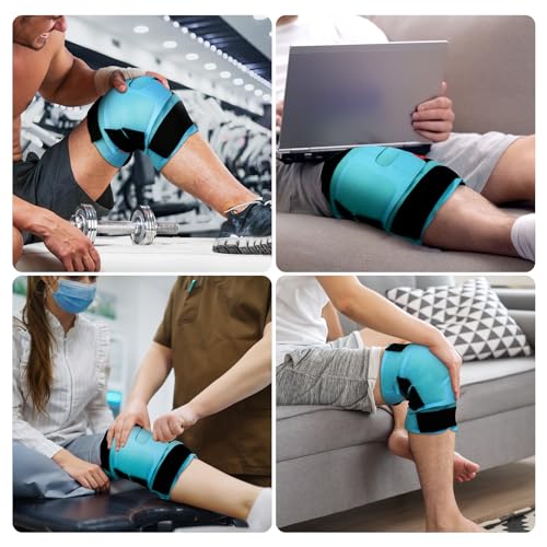 Comfytemp Large Knee Ice Pack Wrap Reusable Gel, FSA HSA Eligible, Full Coverage Knee Cold Compression Brace for Injuries, Pain Relief, Replacement Recovery, Arthritis, ACL, Surgery Gift, 23.6"x11.8"