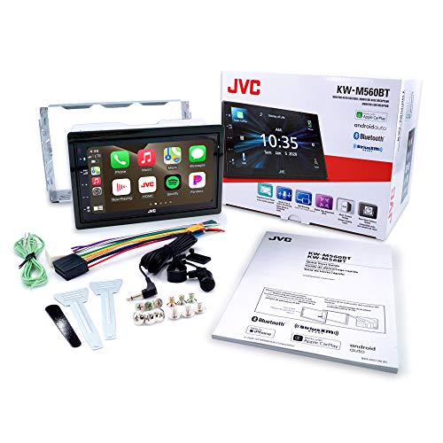 JVC KW-M560BT Apple CarPlay Android Auto Multimedia Player w/ 6.8" Capacitive Touchscreen, Bluetooth Audio and Hands Free Calling, MP3 Player, Double DIN, 13-Band EQ, SiriusXM, AM/FM Car Radio