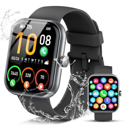 Smart Watch for Men Women, 1.96" Fitness Tracker Running Watch (Answer/Make Call), IP68 Waterproof, Pedometer, Sleep/Step/Activity/Heart Rate Monitor, 110+ Sport Modes Smartwatch for Adroid iOS Phone