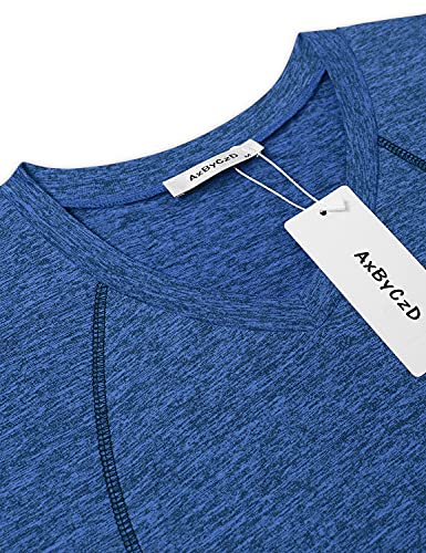 Casual Active Shirts for Women,Exercise Gym Athleisure Yoga Short Sleeve V Neck Tops Sports Marathon Biking Functional Rapidry Wicking T-Shirts Western Holiday Wear Blue Medium