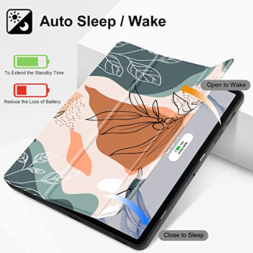 Tuiklol Case for Samsung Galaxy Tab S9 FE (5G) 10.9 inch & Tab S9 11 Inch 2023 Release Built-on S-Pen Holder, Slim Hard Shell Case Smart Trifold Stand Cover Auto Wake/Sleep,Lion