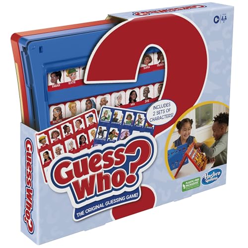 Hasbro Gaming Guess Who? Original,Easy to Load Frame,Double-Sided Character Sheet,2 Player Board Games for Kids,Guessing Games for Families,Ages 6 and Up