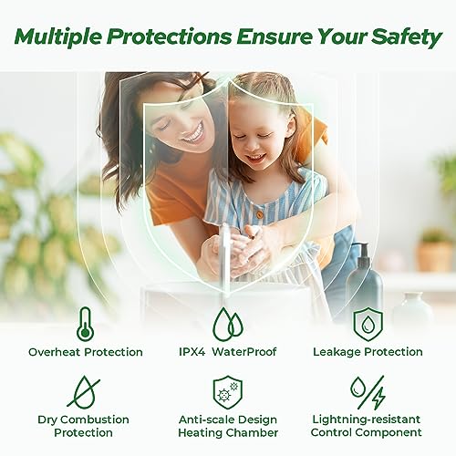 FOGATTI Electric Mini Tank Water Heater, 2.5 Gallon Point of Use Instant Hot Water Heater 120V 1440W, Small Hot Water Heater, Under Sink, Wall or Floor Mounted, Easy to Install