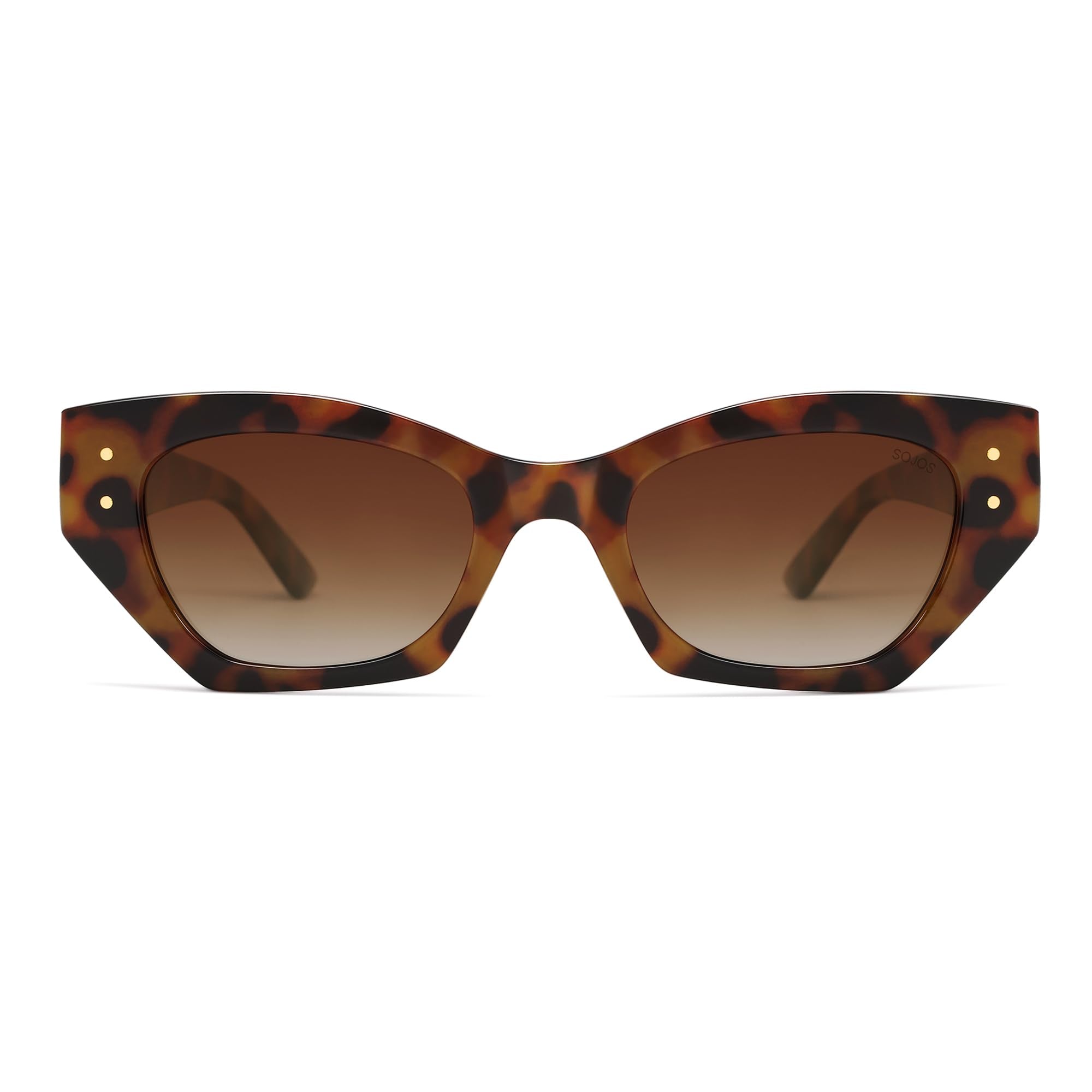 SOJOS Retro Trendy Polarized Sunglasses For Women Narrow Cat Eye Womens Shades SJ2346,Tortoise Brown Grading