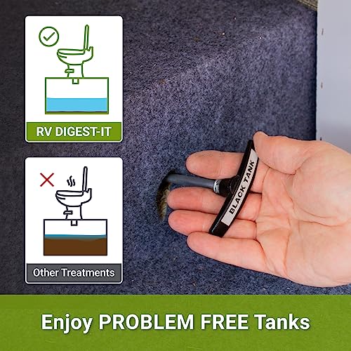 Unique RV Digest-It Black Water Tank Treatment - Concentrated Liquid RV Toilet Treatment - Eliminates Odor, Liquifies Waste, Prevents Sensor Misreading, CA Approved (32 oz.)