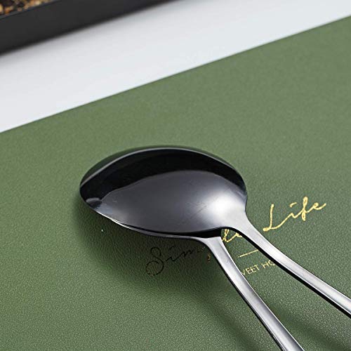 Black Kyraton Titanium Plating Serving Set - 4 Pieces, Includes 2 Spoons and 2 Slotted Spoons