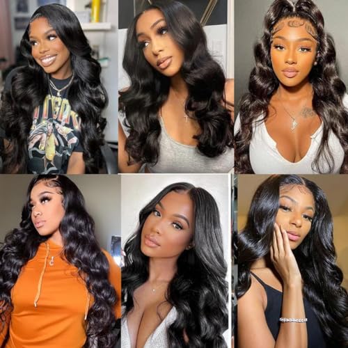 Katspon 12A Human Hair Bundles Body Wave 24 Inch One Bundle 100% Unprocessed Brazilian Virgin Hair Bundles Double Weft Weave Body Wave Bundles Human Hair Natural Black Color