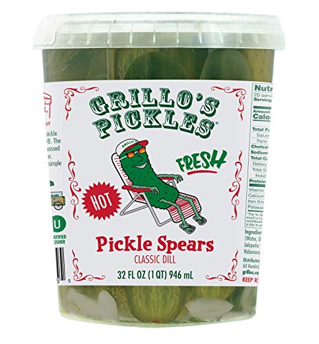 Grillo's Pickles Hot Classic Dill Pickle Spears, 32 Fl Oz