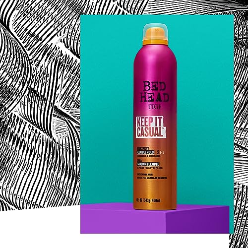 Bed Head by TIGI Frizz Control Flexible Hold Hairspray for Long Lasting and Flexible Hold, Keep It Casual Brushable Hair Spray, 9.1 Oz