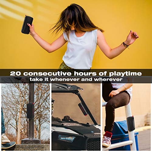 Dprofy 2Pcs Pro Portable Magnetic Bluetooth Golf Speaker Wireless Waterproof IPX6/Shockproof - 3rd Generation Magnetic Golf Speakers for Golf Cart 24 Hour Playtime (2Pcs with TWS & SD Card Function)