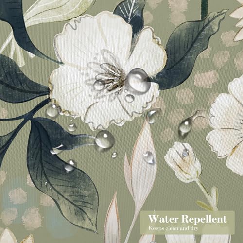 MitoVilla Boho Floral Long Shower Curtain Set 72 x 78, Flower Fabric Shower Curtains 78 inch Long for Chic Rustic Bathroom Decor, Vintage Bathroom Shower Curtain with Tropical Leaves