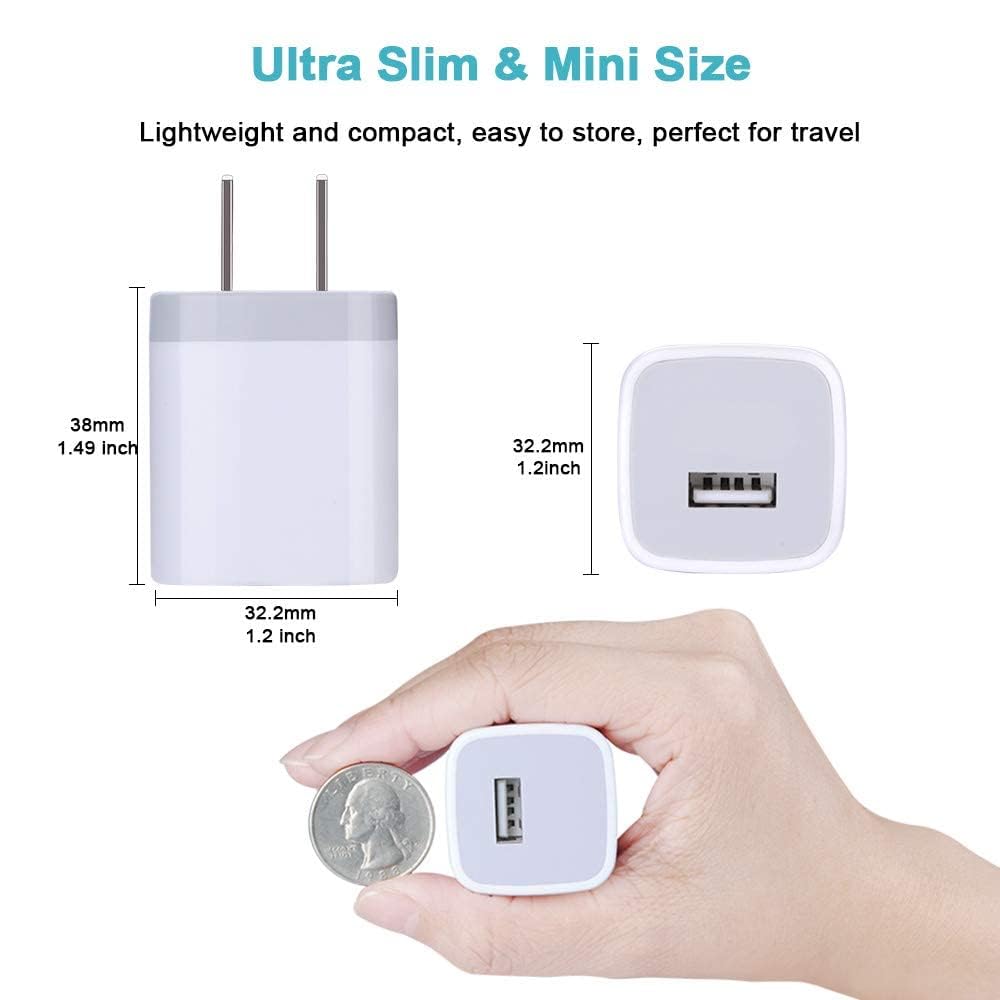 USB Wall Charger, Charger Block, 3-Pack Charging Cube 1A/5V One-Port Charging Block Charger Box for iPhone 16 15 14 13 12 11 Pro Max,SE,XR/XS/X,8/7/6,iPad,Samsung Galaxy S24 S23 A15,Note 20,LG,Pixel 9