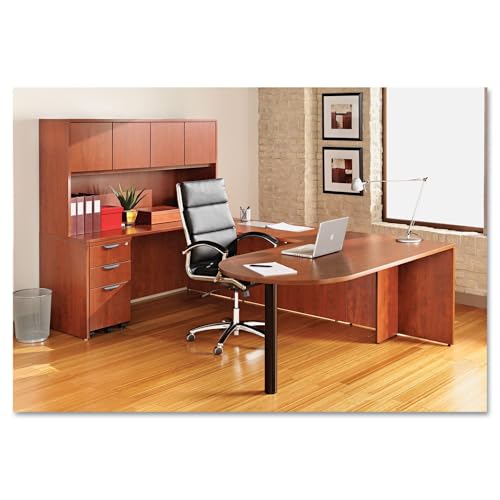 Alera ALENR4119 Neratoli Series High-Back Slim Leather Chair - Black/Chrome