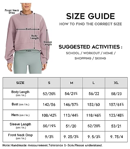icyzone Women's Oversized Fleece Lined Sweatshirt Cropped Soft Drop Shoulder Crewneck Pullover (Grass Green, S)