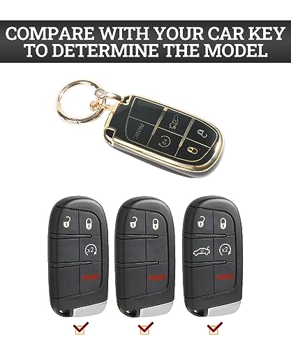 Zlirfy Key Fob Cover,Key Case Shell with Keychain,Car Accessories Car Key Case,Soft Full Protection Key Shell,Smart Key Fob Key Fob Case Protector,Compatible with Most Car Models (Black)