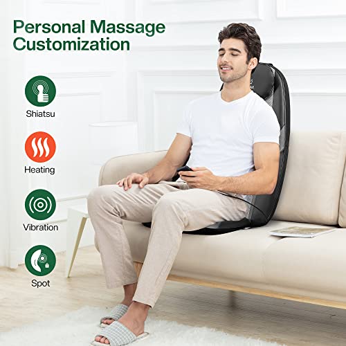 Snailax Back Massager with Soothing Heat, Gifts for Men, Women, Electric Deep Tissue Kneading Full Body Massage Chair for Back Pain, Home, Office Use, App Control