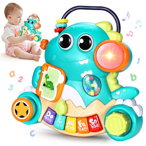 WITALENT Baby Toys 6-12 Months Dinosaur Piano Music Light Up Toys for 1 Year Old Boys Girls Infant Toys for 7 8 9 10 12 18 Months Interactive Piano Keyboard Toys Baby Christmas 1st Birthday Gifts