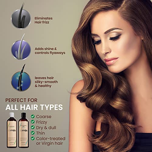 Damila Salt & Sulfate Free Shampoo & Conditioner for Keratin and Color Treated Hair - Professional Keratin Value Pack for Damaged, Frizzy, Curly, Dry & Thin Hair - Shampoo Sin Sal (4.0 Fl Oz)