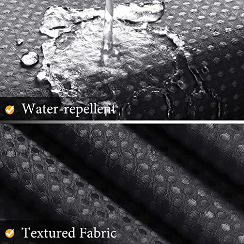 78 Inch Long Shower Curtains for Bathroom Black Polyester Ombre Waffle Fabric Long Shower Curtain 78 Length Water Repellent Shower Curtain with 12 Hooks,Machine Washable Black