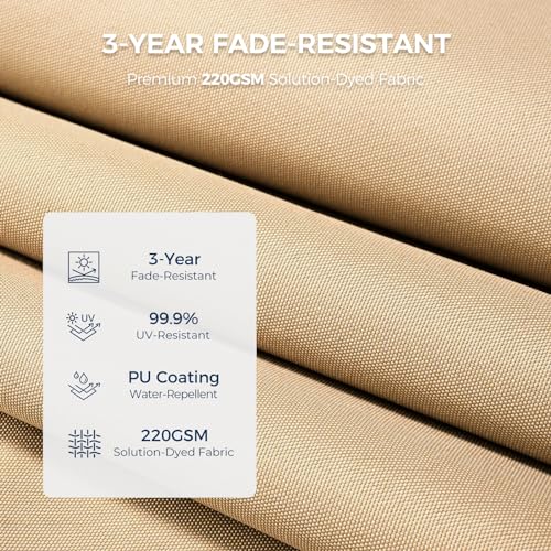 HOMSHADE 10ft Offset Patio Umbrella - Offset Hanging Cantilever Patio Outdoor Market Umbrella UPF50+ UV Protection with Easy Tilt Adjustment and Crank for Pool Deck and Garden (Beige)