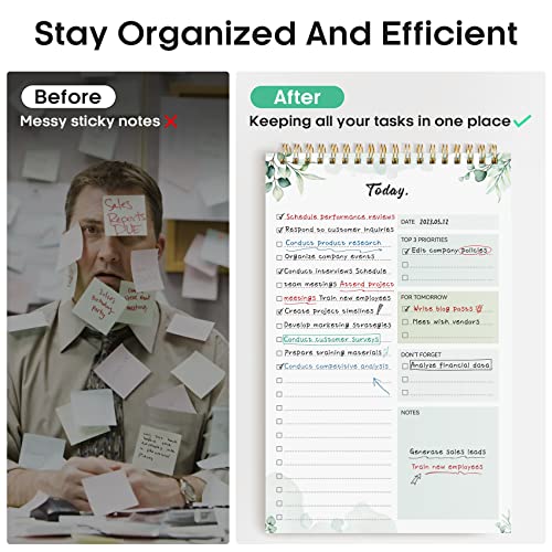 To Do List Pad - To Do List Notebook for Work with 52 Sheets, Undated Daily Planner Perfect for Daily Tasks and Goal Setting, To Do List Notepad Suitable for Office, Home and School-Nature