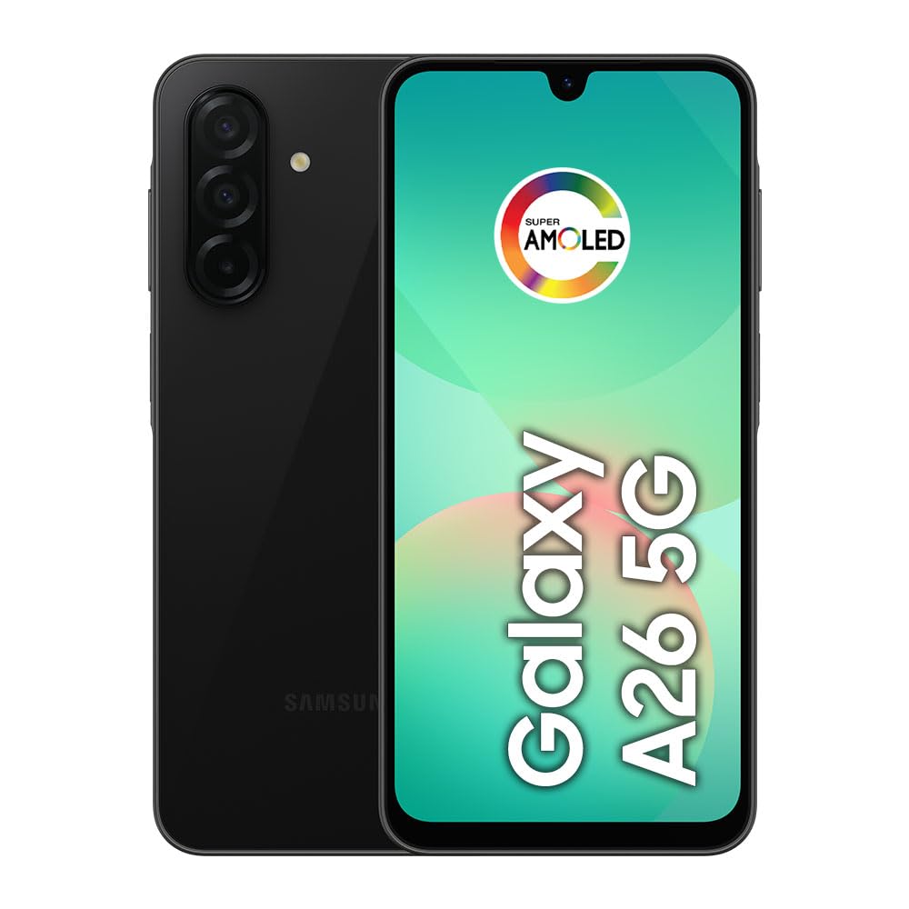SAMSUNG Galaxy A26 5G 2025 with AI | 256GB, 8GB, Dual SIM | 6.7" 120Hz AMOLED, IP67 Water Resistant, Android 15 | International Model Factory Unlocked for T-Mobile, Global | 25W Charger Bundle (Black)