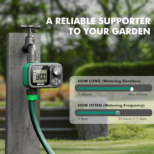 RESTMO Sprinkler Timer, Water Timer for Garden Hose, Outdoor Faucet, Lawn Watering, Automatic Control, Manual Watering, Ball Valve System Compatible with Rain Barrel, Zero/Low Water Pressure Watering