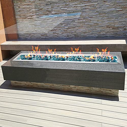 Stanbroil Stainless Steel Linear Trough Drop-in Fire Pit Pan and Burner 30 by 6-Inch