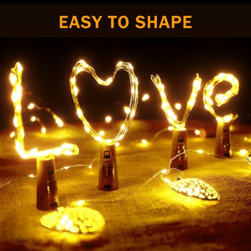 Onforu 16 Pack Fairy Lights Battery Operated String Lights, 6.5ft 20 Mini LED Lights, IP67 Waterproof White Fairy Lights, Twinkle Lights for Mason Jar Wedding Centerpiece Decor Christmas Bedroom