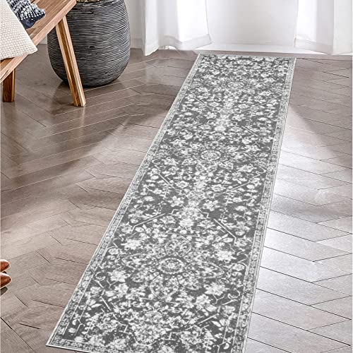 Pauwer 2x6 Non Slip Runner Rug with Rubber Backing Boho Washable Rug Runner Farmhouse Carpet Runners for Hallway Vintage Floor Runner for Kitchen Entryway Laundry Room