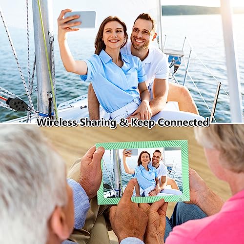 Frameo 32GB Digital Photo Frame 10.1 inch Digital Picture Frame Share Videos and Photos Instantly by Frameo App 1280X800 IPS Touch Screen Wall Mountable, Auto-Rotate,Motion Sensors(Green)