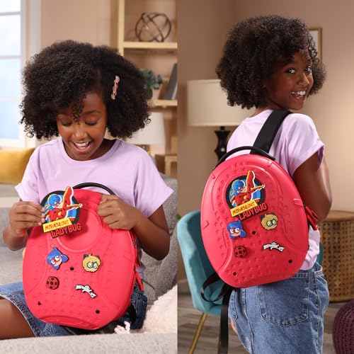 Miraculous Ladybug - Pop n' Swop 12 Assorted Ladybug and Cat Noir Badges, Collection 1, Regular and XXL Clip-on Badges, compatible with Pop n' Swop Purses, Shoulder Bag and Backpacks (Wyncor)