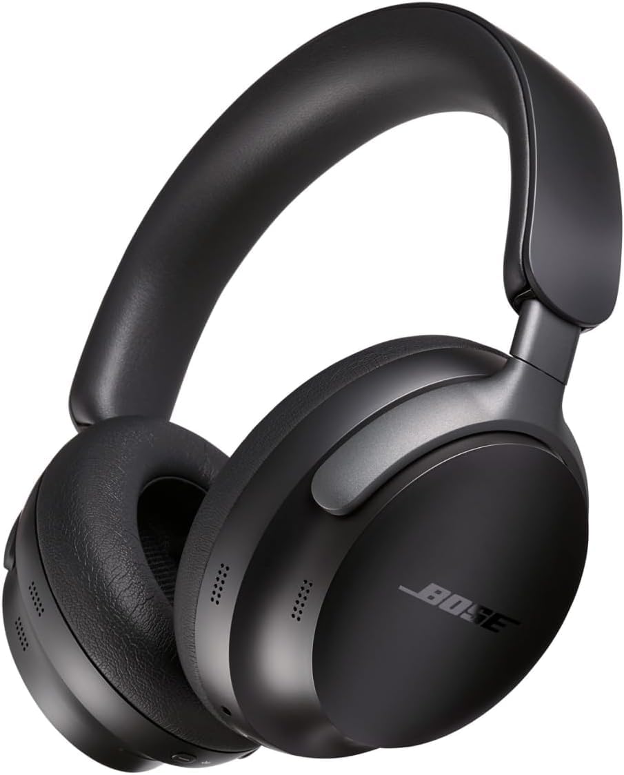 Bose QuietComfort Ultra Bluetooth Headphones, Wireless Headphones with Spatial Audio, Over Ear Noise Cancelling Headphones with Mic, Up To 24 Hours of Battery Life, Black