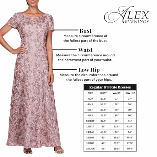 Alex Evenings Women's Slimming Long Side Ruched Dress with Cascade Ruffle Skirt, Blush, 14