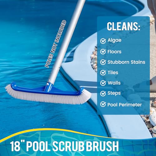 Pool Skimmer - Pool Skimmer Net with 5 Section Adjustable Telescopic Aluminum Pole, 25''- 64'', Pool Net Skimmer Rake with Ultra Fine Mesh , Pool Leaf Skimmer for Swimming Pools, Spas, Hot Tubs