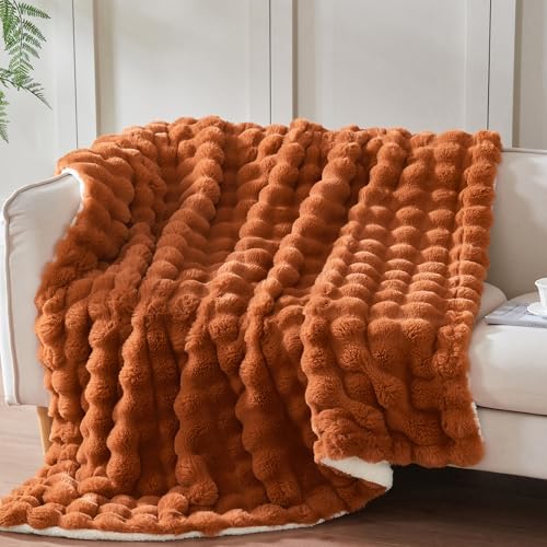 Serenhom 60x80 Inches Ultra-Soft Fuzzy Faux Fur Plush Twin Size Blanket - Thick, Warm Sherpa for Couch, Sofa, Bedroom, Camping - Decorative Blanket for Cozy Warmth, Bubble Pink Tie Dye