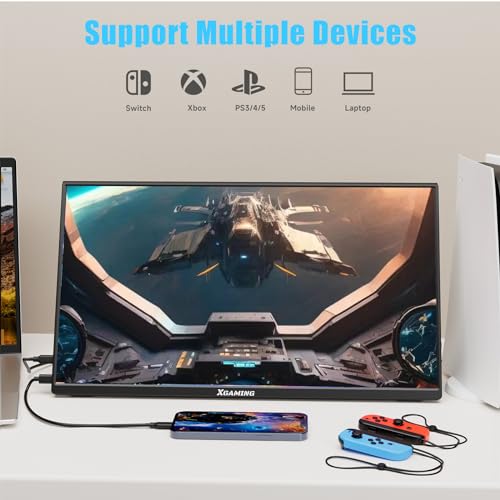 Portable Monitor 15.6 inch, FHD 1080p Computer Monitor, Ultra-Slim External Monitor for Laptop,Tablet, Mac, Phone, Xbox Switch, USB HDMI Display, 16:9 IPS, Low Blue Light Eye Care PC Built-in Speakers