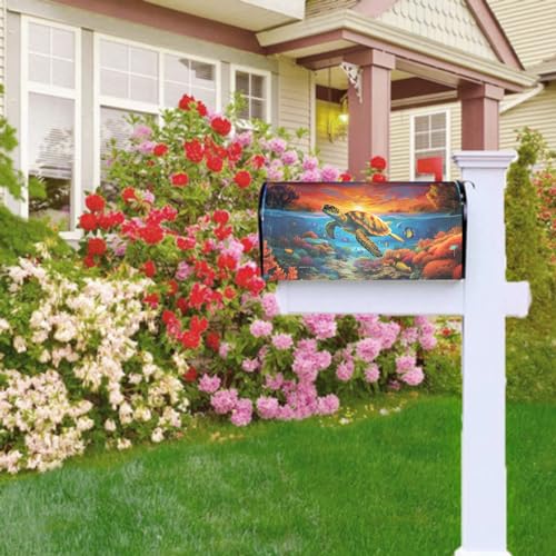 farg Summer Sunflower Mailbox Covers Magnetic Standard Size 21x18 in Summer Magnetic Mailbox Cover Sunflowers Mailbox Wraps Yellow Mailbox Wrap for Yard Home Decor