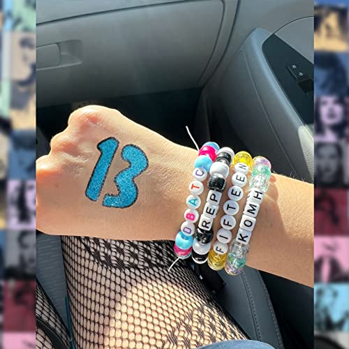 Tuoshei 30 Pcs Concert Merch,13 Temporary Tattoo,13 Tattoo, Hand tattoo, Star Temporary Tattoos, Concert Accessories for Singer Gifts