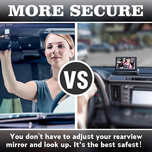 FEISIKE Baby Car Camera, 1080P Dual-Channel 5 inch Display Baby Car Mirror with 2 IR Night Vision Camera, Easily Install Car Camera for Baby with Crystal Clear Wide View for Rear Facing Seat