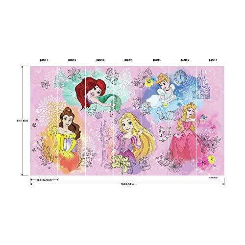 Roommates RMK11414M 4M Disney Princess Peel and Stick Wallpaper Mural-10.5 x 6 ft, Blank