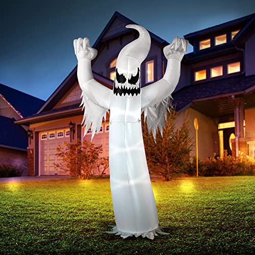 Joiedomi 12 FT Tall Halloween Inflatables Ghost Outdoor Decorations, Inflatable Halloween Yard Decorations, Blow Up Ghost Halloween Decor with Build-in LEDs for Scary Halloween Decorations