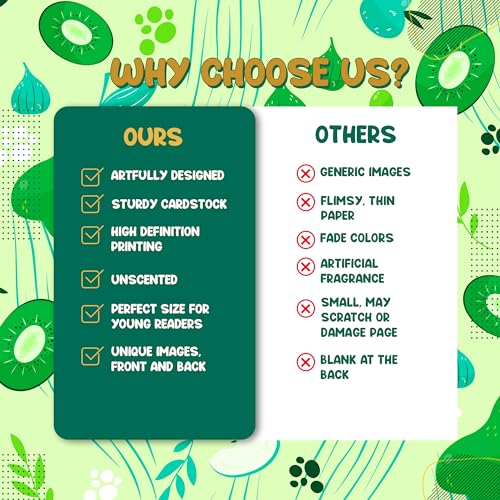 Only Zest Bookmarks for Kids Bulk - 48 Pack Fruit Bookmarks for Kids, Bulk Bookmarks, Cute Bookmarks, Book Marks for Kids, Paper Bookmarks Classroom Gifts (Green)