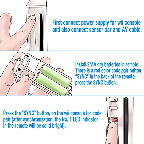 Wii Remote Controller, 2 Packs Upgrade Wii Wireless Controller Compatible with Wii Wii U Console(Red and Blue)