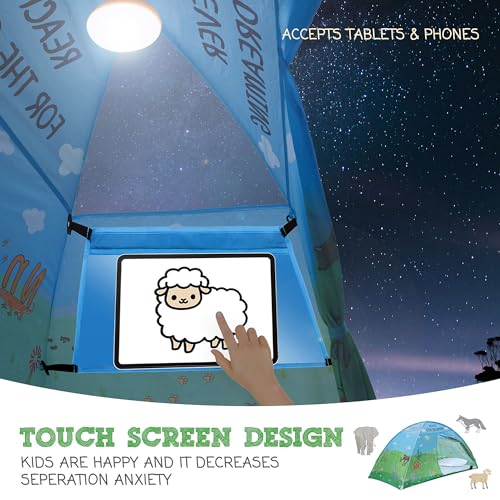 Animal Twin Bed Tent for Kids Indoor Fort - Magical Dream Tents for Boys Pop Up Toddler Bed Canopy for Girls Bunk Bed Tent for Top Bunk - Sensory Sleep Pod for Kids Educational