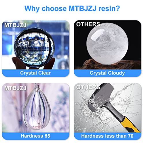 MTBJZJ Crystal Clear Epoxy Resin - Epoxy Resin Kit Scratch Resistant, Ultra Clear Finish Casting Resin and Hardener | for Resin Molds, Desktop, Craft, Jewelry Casting, DIY - 0.5 Gallon Kit