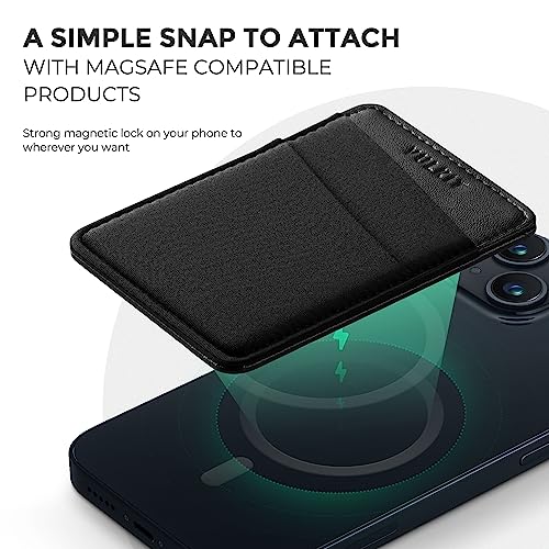 VULKIT Magnetic Phone Wallet for MagSafe- RFID Blocking - Card Holder Wallet for iPhone 16/15/14/13/12 Series & Phone Case with MagSafe Black