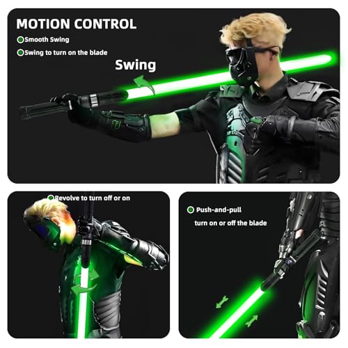 Saberforms Lightsaber Dueling Light Saber with12 RGB Colors 16 Sound Fonts and Motion Control, Force FX Lightsabers with Retro Weathered Handle and Replaceable Blade, Light Sabers for Adults, Kids